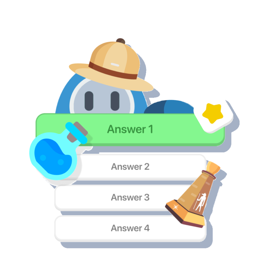 Brainwave robot mascot answering questions