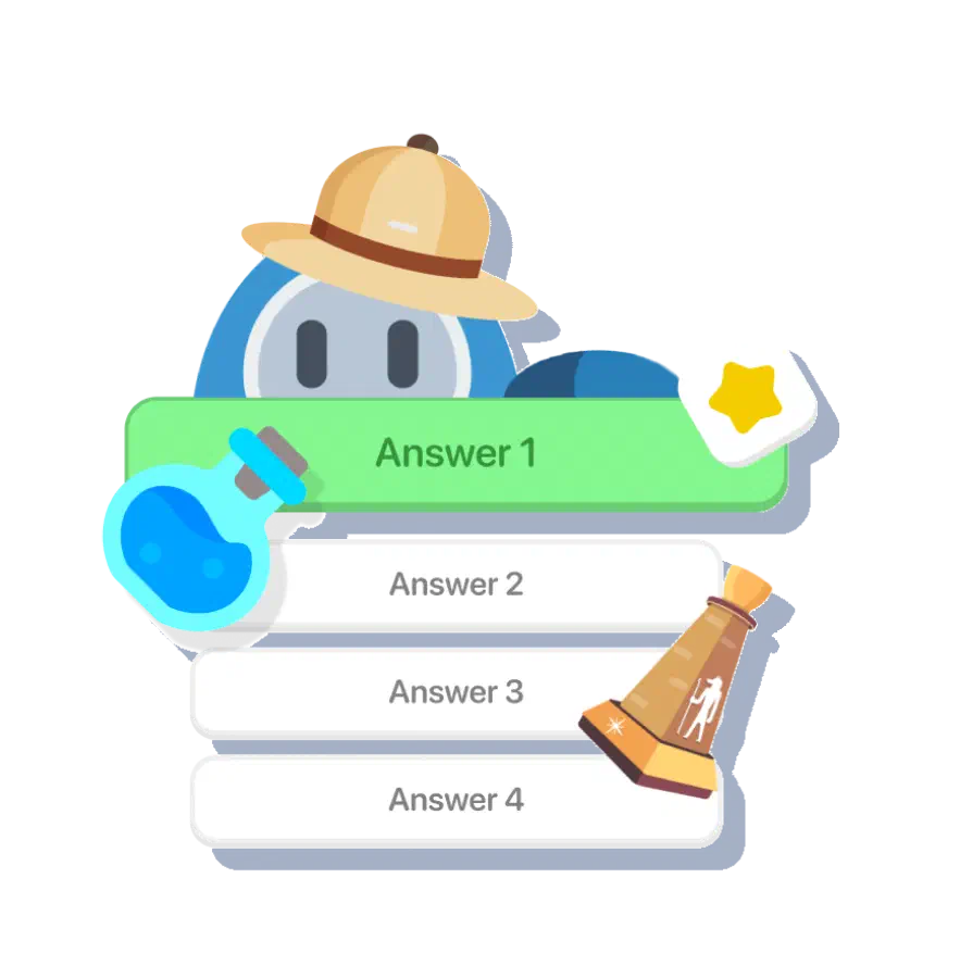 Brainwave robot mascot answering questions